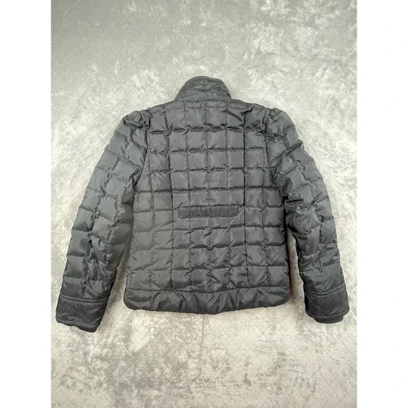 Y2K Juicy Couture Black Quilted Puffer Jacket Gold Hardware Puff‎ Sleeve Small - Picture 2 of 10